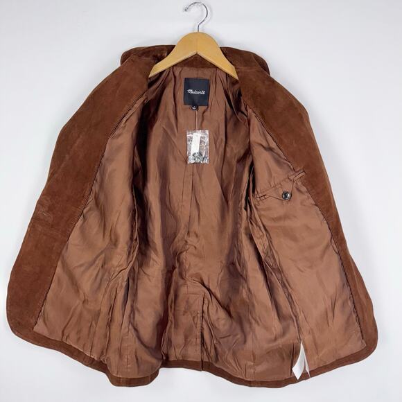 Madewell Women’s The Kline Leather Blazer Size 2 Soft Mohagany - Picture 8 of 16
